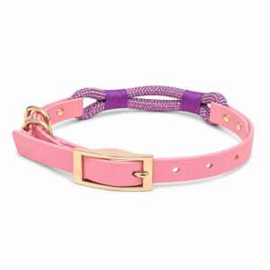 Biothane Rope Collar - Baby Pink with Mauve