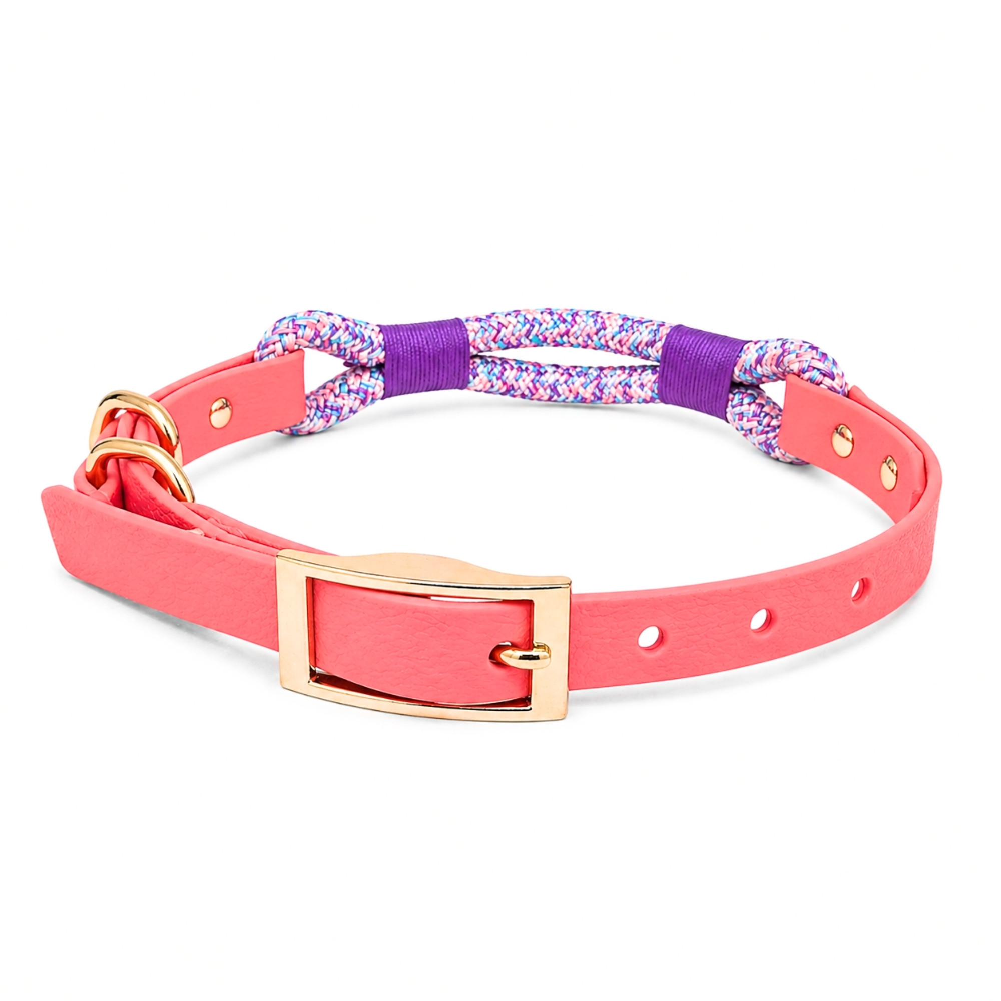 Biothane Rope Collar Electric Rose with Multicolor
